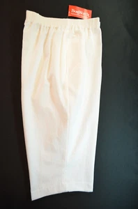 Bermudas Bon Worth para mujer L Petite blancas arrugadas cintura elástica 30 pulgadas - Imagen 1 de 11