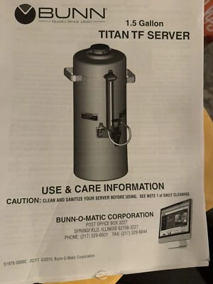 Servidor Thermofresh Bunn Titan TF 1,5 gal negro con aspecto de madera en la base Foto 1 de 4