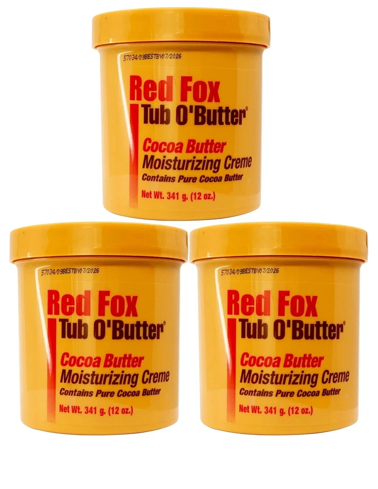 Red Fox Tub O'Butter Cocoa Butter, Moisturizing Creme, 10.5 oz (Pack of 3) - Image 1 of 1