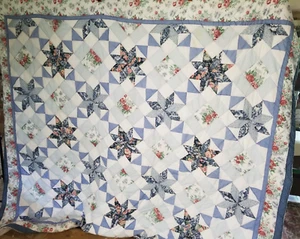 Quilt Vintage Flower Star Style Handmade 86" x 96" Estate Sale King - Imagen 1 de 9