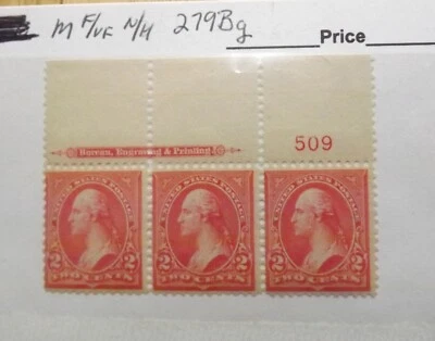 US stamps    Scott Number 279Bg  Mint N/H,  F/VF, O/G - 029 - Image 1 of 3