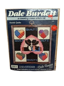Vintage Dale Burdett Cross Stitch Kit Amish Quilts 1987 - Picture 1 of 14