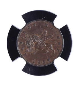 Ionian Islands GREECE One lepton 1857 NGC Graded AU 58 - Picture 1 of 3