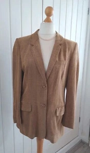 Ladies Size 14 Vintage M&S Needlecord Single Breast Gold Blazer St. Michael - Picture 1 of 9