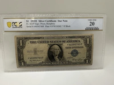 1935-E $1 Silver Certificate, * Star *F Block GODLESS, Broken Ladder Serial No. - Image 1 of 4