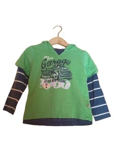 KANZ Maglia Maniche Lunghe Bambini Verde Blu Righe (IT 96, EU 92) - Foto 1 di 3