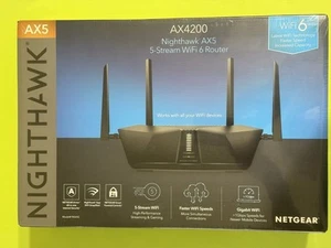 Netgear Nighthawk AX5 5-Stream AX4200 Dual-Band Wi-Fi 6 Router (RAX42-100NAS) - Bild 1 von 3