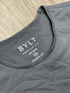 BYLT Premium Basics Drop Cut Lux Mens Size 3XL Tshirt Scoop Bottom Gray - Picture 1 of 6