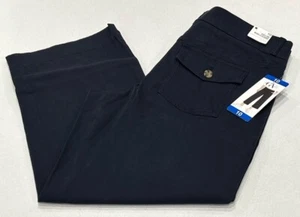 Gloria Vanderbilt Women's Pull-On Wide-Leg Crop Pants, Navy, Size 10 - Picture 1 of 4