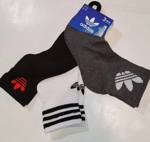 ADIDAS Originals 3pk quarter Socks 3-pack sport ankle socks Trefoil logo Multi W - Imagen 1 de 9