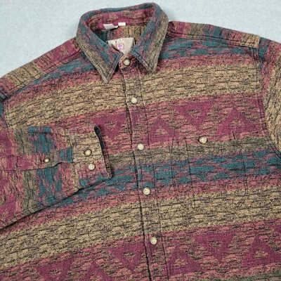 The Territory Ahead Shirt Mens XL Geometric Aztec Southwestern Heavy Flannel - Image 1 of 4
