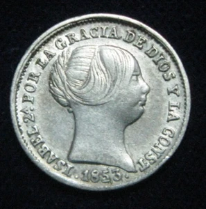ZALDI2010 - ISABEL II , 1 REAL DE 1853 , SEVILLA . PLATA - Picture 1 of 2