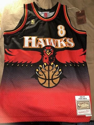Camiseta deportiva para hombre Steve Smith Atlanta Hawks Mitchell & Ness Swingman negra roja 96-97 Foto 1 de 4