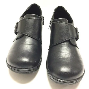 BOC Born Womens Black Faux Leather Wedge Loafer Clog Size 7.5 M Us  - Picture 1 of 7