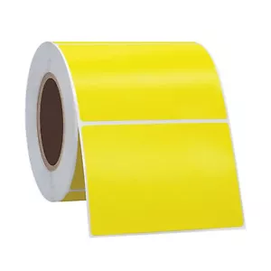 Etiquetas de codificación de colores de envío de transferencia térmica amarillo brillante de 4" x 6" 4 rollos - Imagen 1 de 6