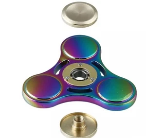 Fidget Spinner Rainbow Zinc Alloy High Speed Focus Toy New - heavy duty w case - Picture 1 of 5