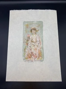Original Edna Hibel Dolores Stone Lithograph 12x17 Artist Signed 55/78 ed. 397 - Picture 1 of 6