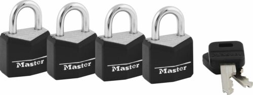 Master Lock 121Q 1.9cm Noir Vinyle Housse Laiton Cadenas 4 au Total