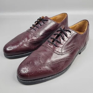 Stanley Blacker Oxford Mens Dress Shoes Leather Wing Tip Made In Italy Size 9 M - Picture 1 of 13