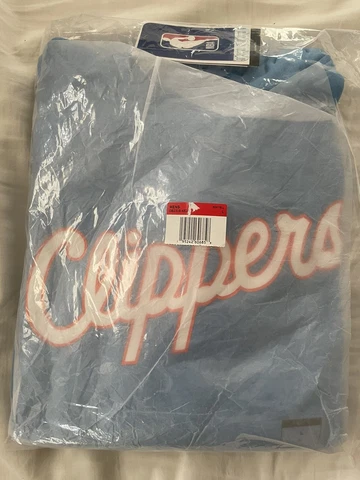 NIKE LOS ANGELES CLIPPERS CITY EDITION HOODIE SWEATER BLUE 2021-2022 Large Cover