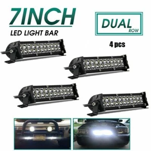 4x 8"in 1180W LED WORK LIGHT BAR FLOOD BEAM OFFROAD DRIVING LAMP FOG ATV SUV 4WD - Picture 1 of 12