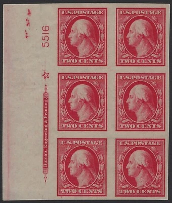US # 384 - Plate # Block - Mint OG H - VF / XF                           (C-536) - Image 1 of 2