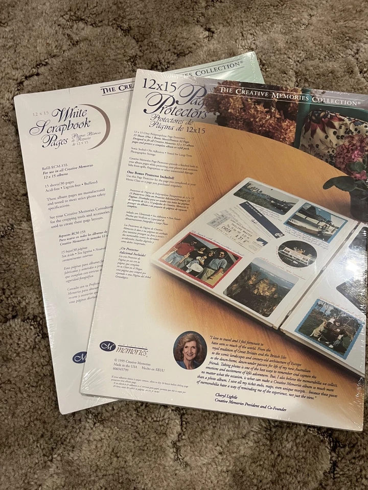 Creative Memories 12x15 Páginas y Protectores - Tú eliges - Blanco Natural Negro Foto 1 de 1