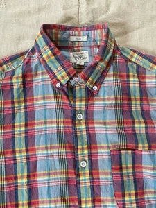 J Crew Shirt Men Medium Indian Madras Plaid Slim Fit Long Sleeve Button Down - Picture 1 of 19