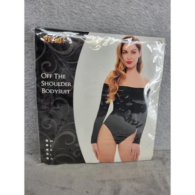 Spirit Halloween Off The Shoulder Bodysuit Long Sleeve Black Costume Large - Image 1 of 3
