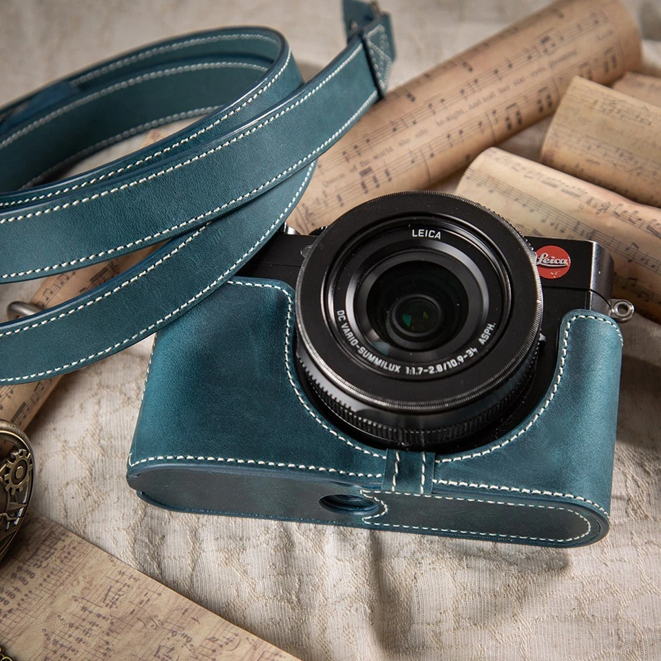 Genuine Leather Half Case Bag Cover Shoulder Strap For Leica D-Lux 7 DLux Typ109 - Image 1 of 1