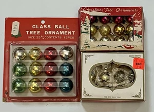 Vintage Shiny Brite 36 Weihnachten Quecksilber Glas 1" Mini Kugel Ornamente 20/25 mm Lot 3 Box - Bild 1 von 22
