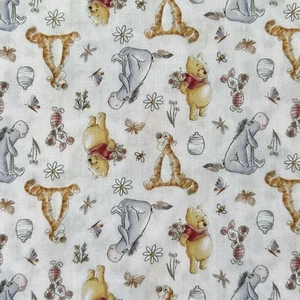 Winnie The Pooh Piglet Eeyore Fabric Character Poly Cotton Fat Quarter Craft - Picture 1 of 3