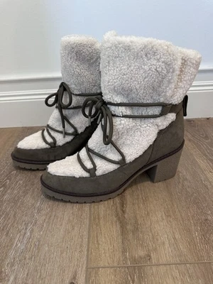 Mia Mujer Sherpa Botín con Cordones Caqui Tostado Talla 10 Foto 1 de 4