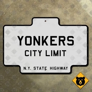 Yonkers New York city limit state highway road sign 1922 marker boundary 15x10 - Picture 1 of 2