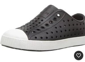 Native Jefferson Waterproof Slip-On Sneakers, Jiffy Black/Shell White, Size c6 - Picture 1 of 6