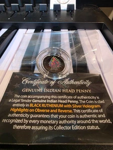 ORIGINAL Indian Head Penny HOLOGRAMM Vorderseite Rückseite schwarz Ruthenium Edition - Bild 1 von 3