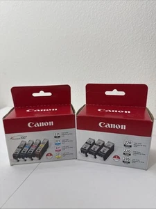 Genuine Canon CLI-221 Four- Color Ink Tank Pk + Canon PGI-220 Black Ink Tank 3pk - Picture 1 of 10