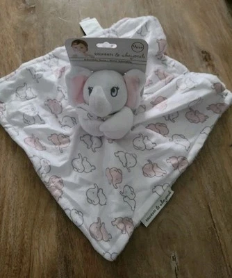Mantas y más allá elefante rosa lovey nuevo con etiquetas minky manta de seguridad niñas ojo de ciervo Foto 1 de 2