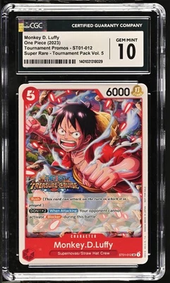 Monkey D. Luffy One Piece 2023 Tournament Pack Vol. 5 #ST01-012 CGC 10 GEM MINT - Image 1 of 2