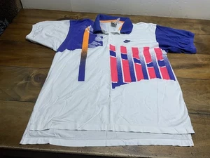 Vintage Nike Challenge Court Shirt Mens XL Polo Graphic 90s Federer Agase Tennis - Picture 1 of 12