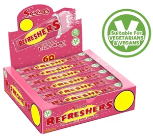 Swizzels REFRESHERS STRAWBERRY Large Chew Bars VEGAN Sherbet Sour Candy Sweets - Picture 1 of 7