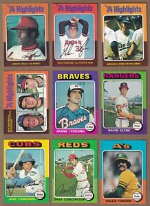 1975 Topps Baseball (1-132) * You Pick * Conditions Listed
