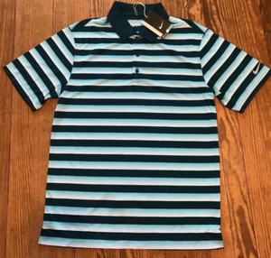 NWT MENS NIKE GOLF DRI FIT STANDARD FIT STRIPE SS POLO SHIRT SZ S 818048 427 - Picture 1 of 5