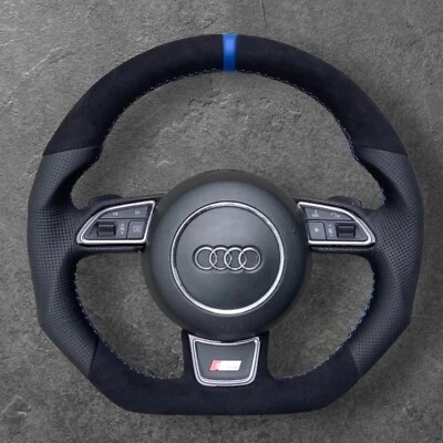 AUDI A3 S3 Q3 A4 S4 RS4 A5 S5 RS5 Q5 DSG TUNING FLAT BOTTOM STEERING WHEEL - Image 1 of 4