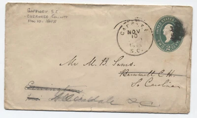 1893 gaffney SC stamped envelope [sr.1051] - Image 1 of 3