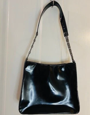 BALLY Handbag Black Patent Leather Made in Switzerland - Image 1 of 4
