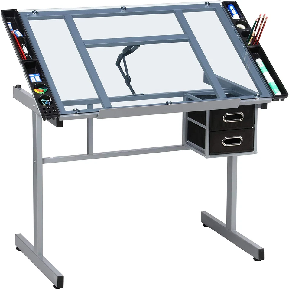 Adjustable Glass Drafting Table Drawing Desk Diamond Art Desk Versatile Art Craf - Image 1 of 4