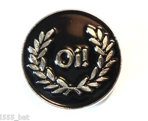 NEW Oi! Black & Silver With Laurel Scooter MOD Metal Scooterist Enamel Badge - Picture 1 of 2
