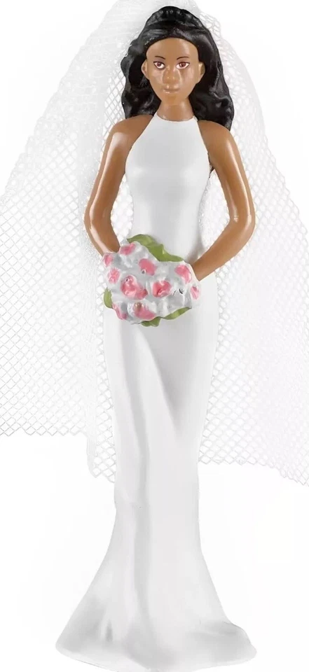 "Hermoso adorno de pastel de boda novia afroamericana - 4,25"""  Foto 1 de 1