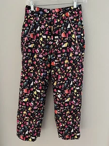 Zara Snow Girls Black Pink Multicolor Ski Pants Fleece Lining Size 10 140cm - Picture 1 of 8